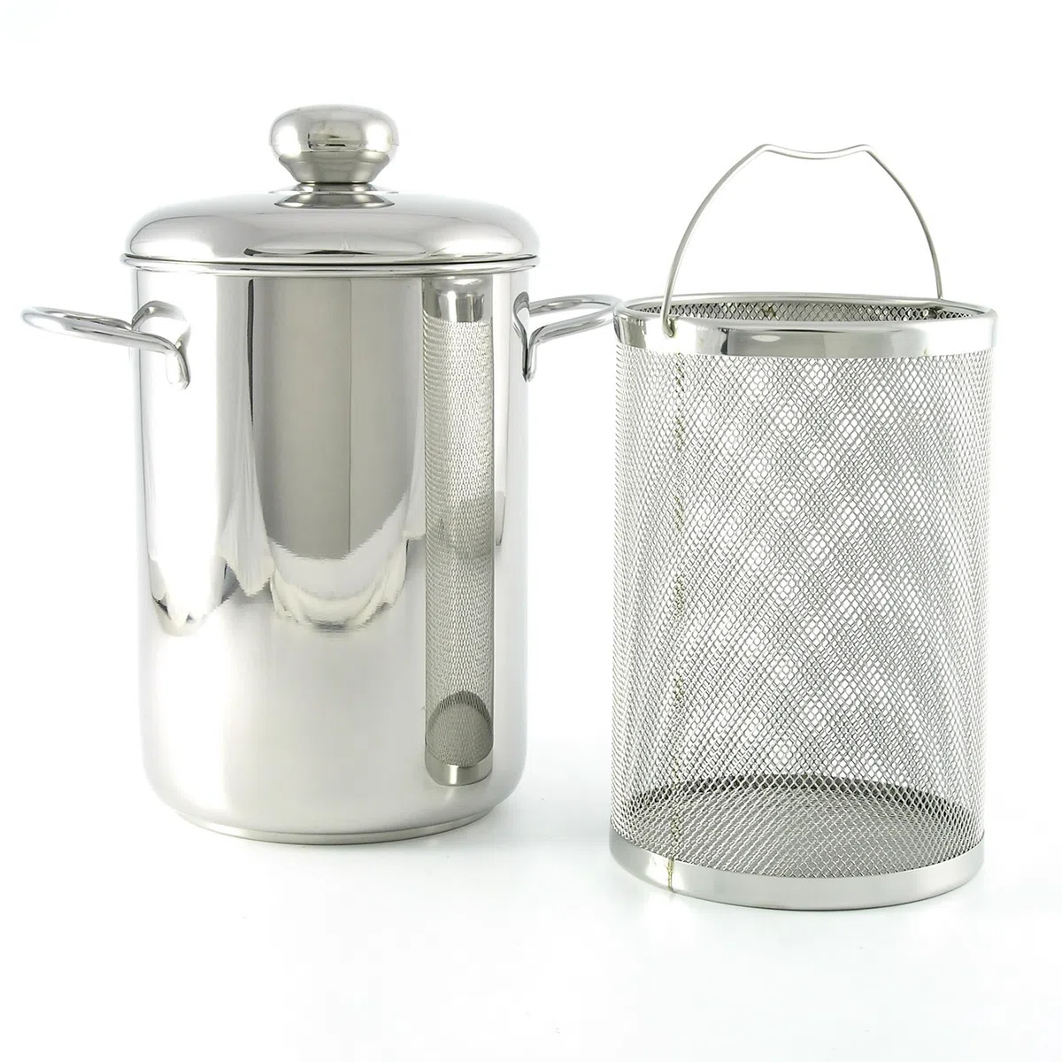 Pintinox Cuoci Asparagi Serie Professional in Acciaio Inox 18/10, con Coperchio e Cestello, Diametro 16 cm