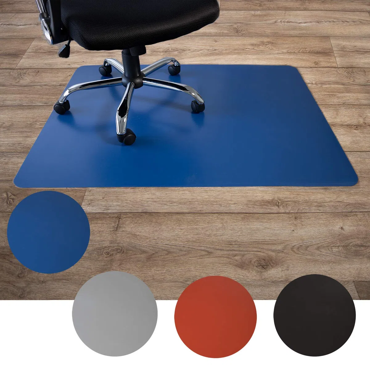 Floordirekt - Tappetino protettivo per pavimenti duri, in polipropilene, base per sedia da ufficio, colorato, 3 misure (75 x 120 cm, blu)