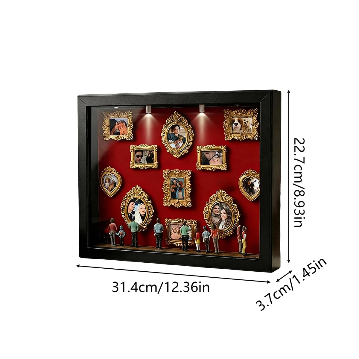 Scatola Fai Da Te Museo - Kit Creativo Con Luce LED, 11 Mini Cornici E 8 Figurine | Regalo Emozionale Per Anniversari, San Elegante E Matrimoni | Shadow Box Per Esporre Foto E Ricordi Unici