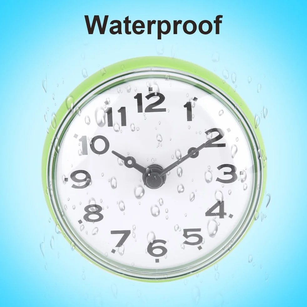 Yosoo Impermeabile orologio con ventosa doccia tondo orologio quadrante digitale per bagno doccia bagno di Arabica banduhr montaggio a parete, verde