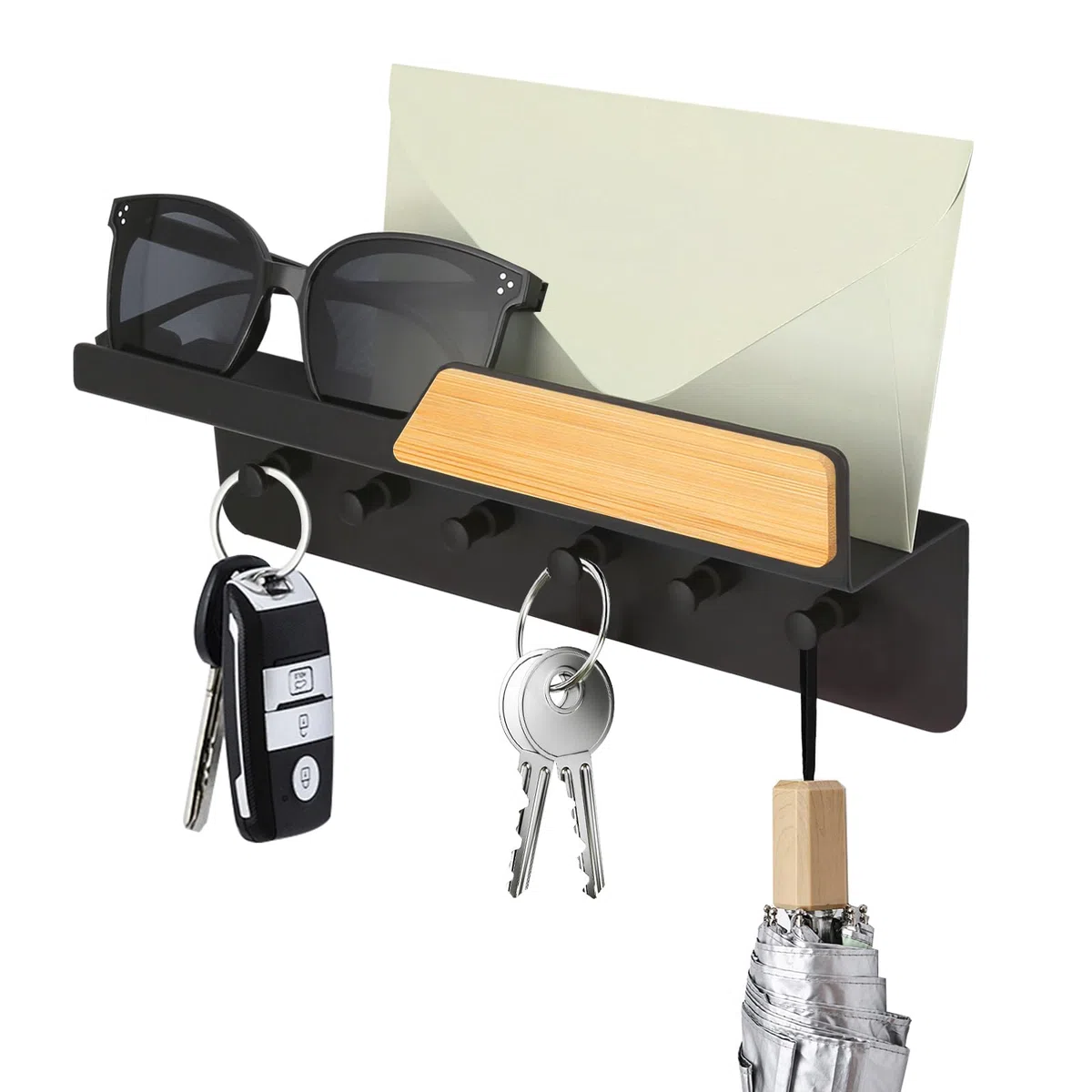 Porta Chiavi da Muro per Casa, Portachiavi da Parete con 6 Ganci, Appendi Chiavi a Muro per Ingresso, Corridoio, Soggiorno, Cucina, Ufficio