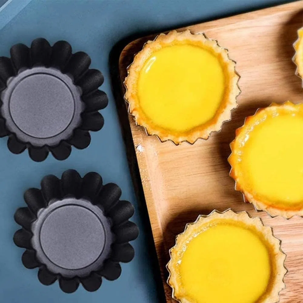 Set 6 Stampini in Acciaio per Flan e Budino - Stampi per Panna Cotta e Muffin - Pirottini Riutilizzabili per Dolci - 13,5 cm