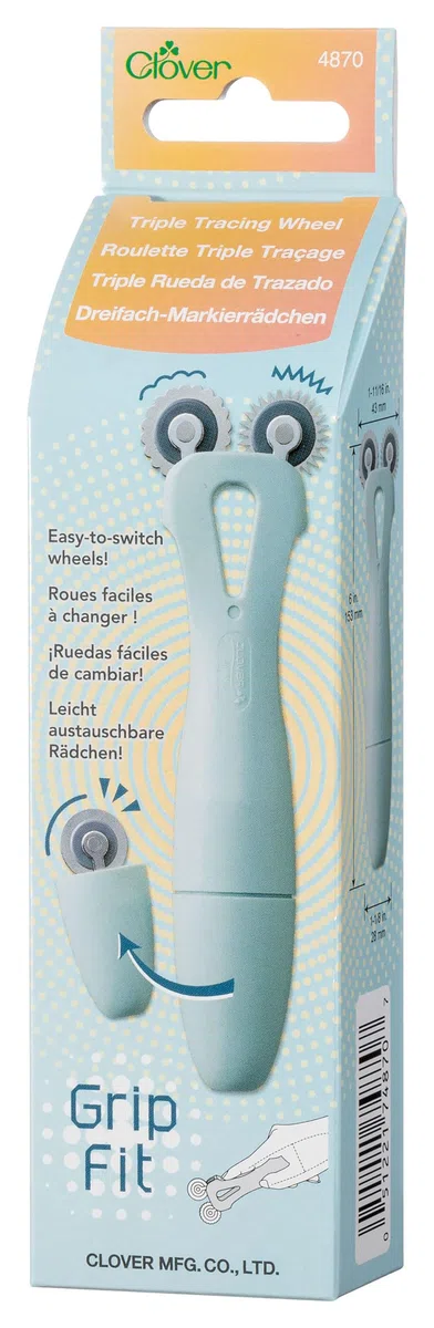 clover Grip Fit Triple Tracing Wheel, Blu