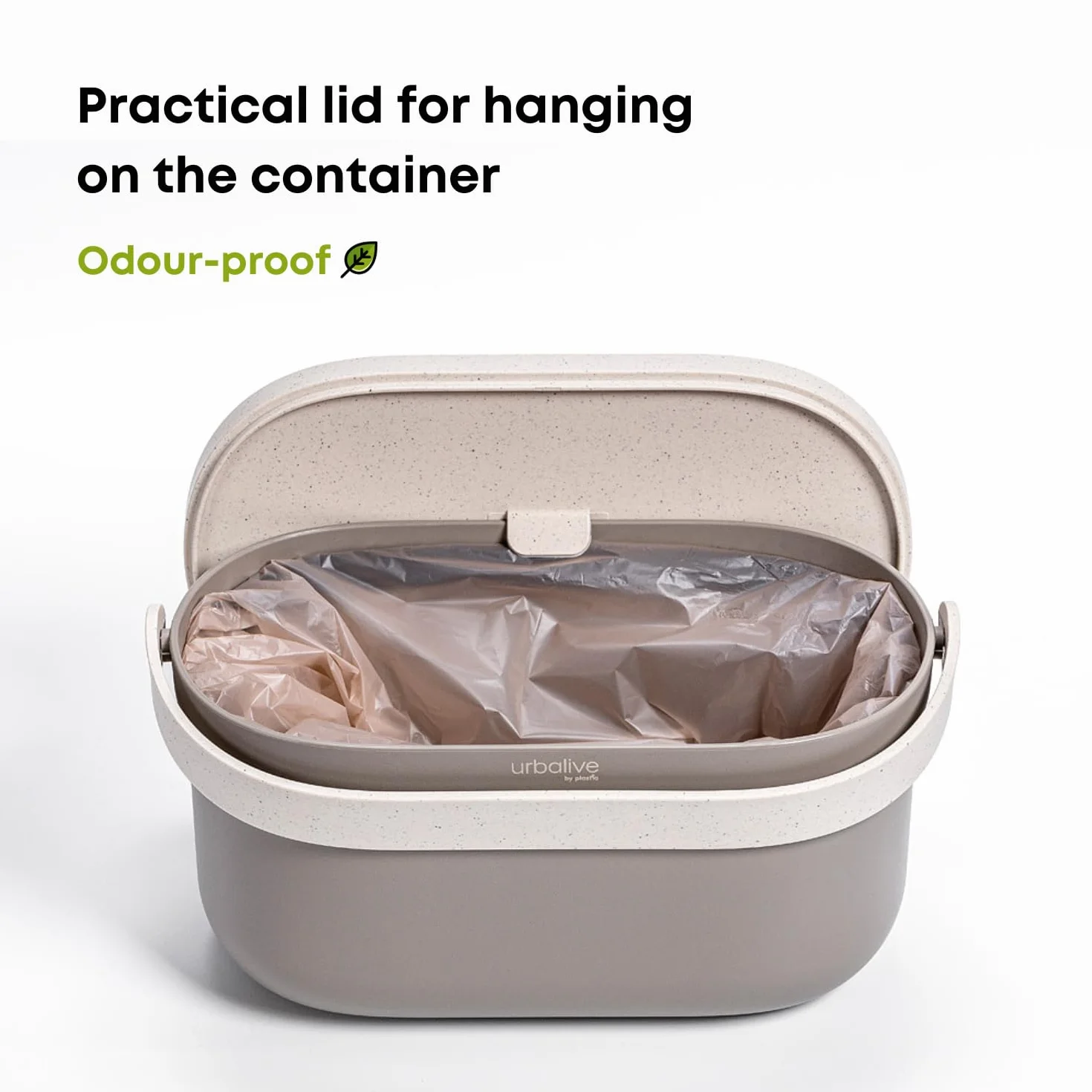 Urbalive Design, bidone della spazzatura biologico per la cucina, 4 litri, contenitore per compost con coperchio, piccolo contenitore per rifiuti organici quotidiani, lavabile in lavastoviglie,