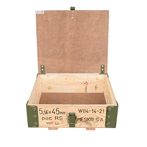 Piccola scatola per munizioni tipo RG-42 in tonalità naturale, 48 x 31 x 16 cm, militaria