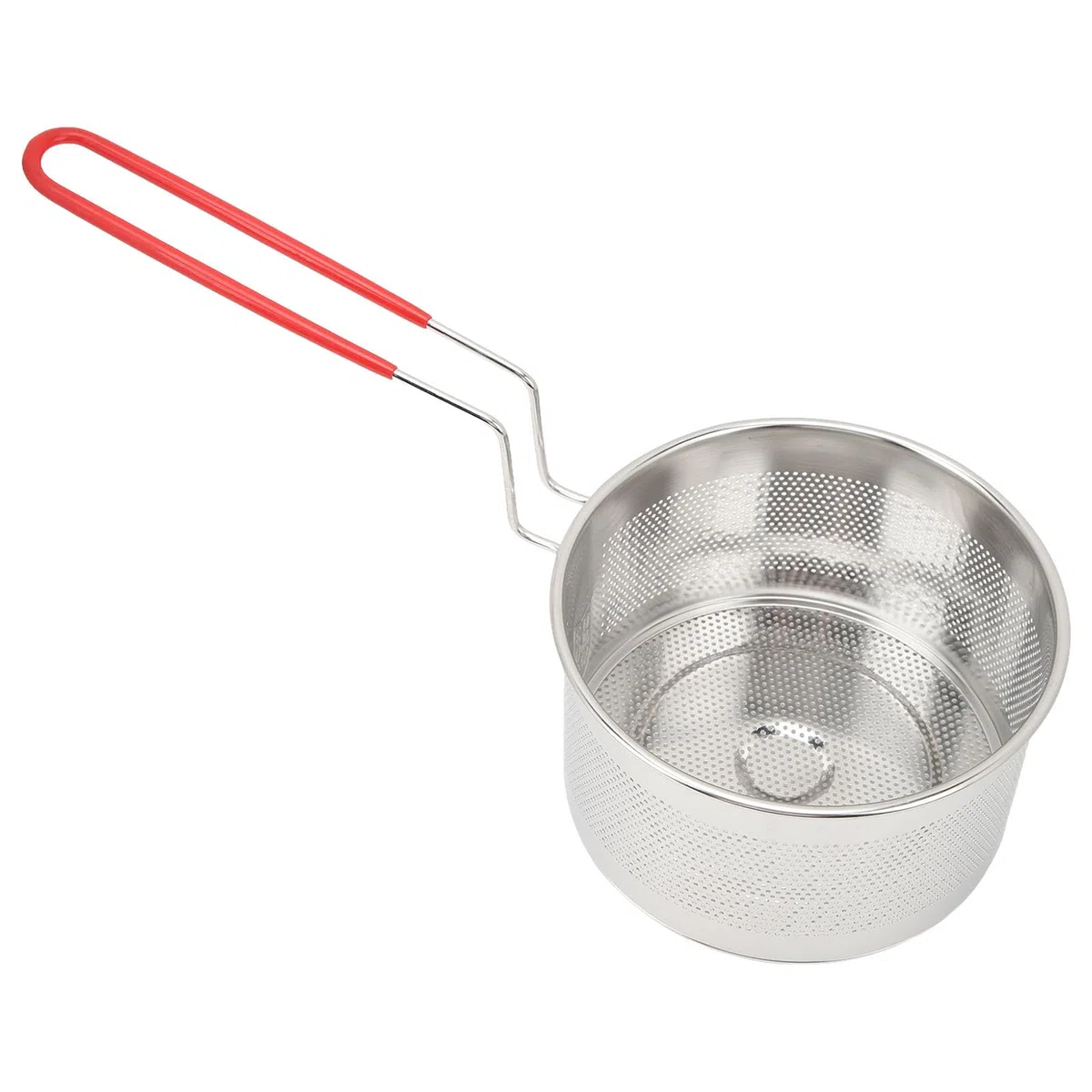Cestello Per Friggere, Cestello Per Friggere in Filo Tondo Cestello Per Friggere in Acciaio Inossidabile Cucina con Manico Colino da Cucina Colino Per Patatine Fritte(16CM)