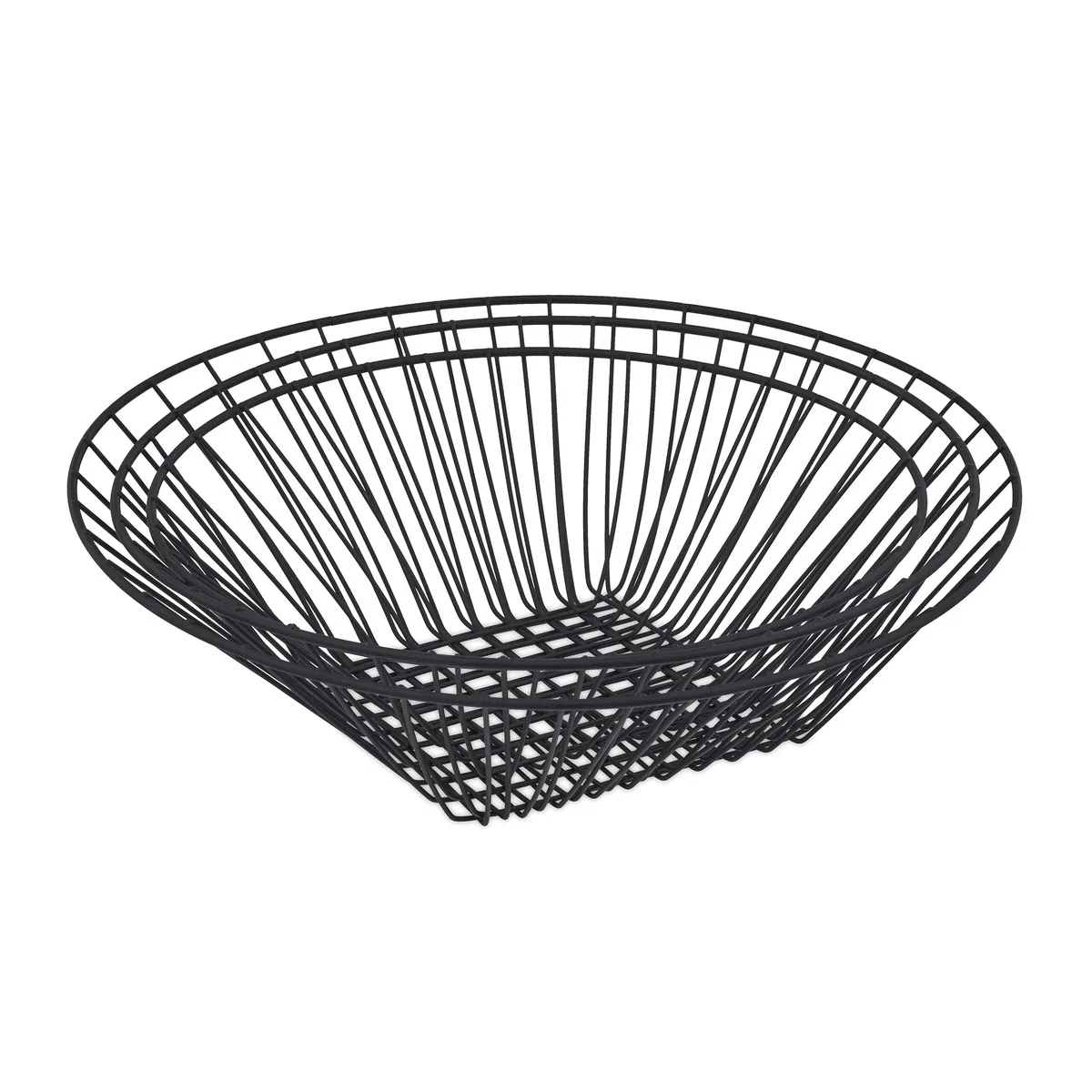 Relaxdays Portafrutta da Appendere, 3 Cesti per Frutta e Verdura, HxD: 73x28 cm, Cestini Design Aperto in Acciaio, Nero