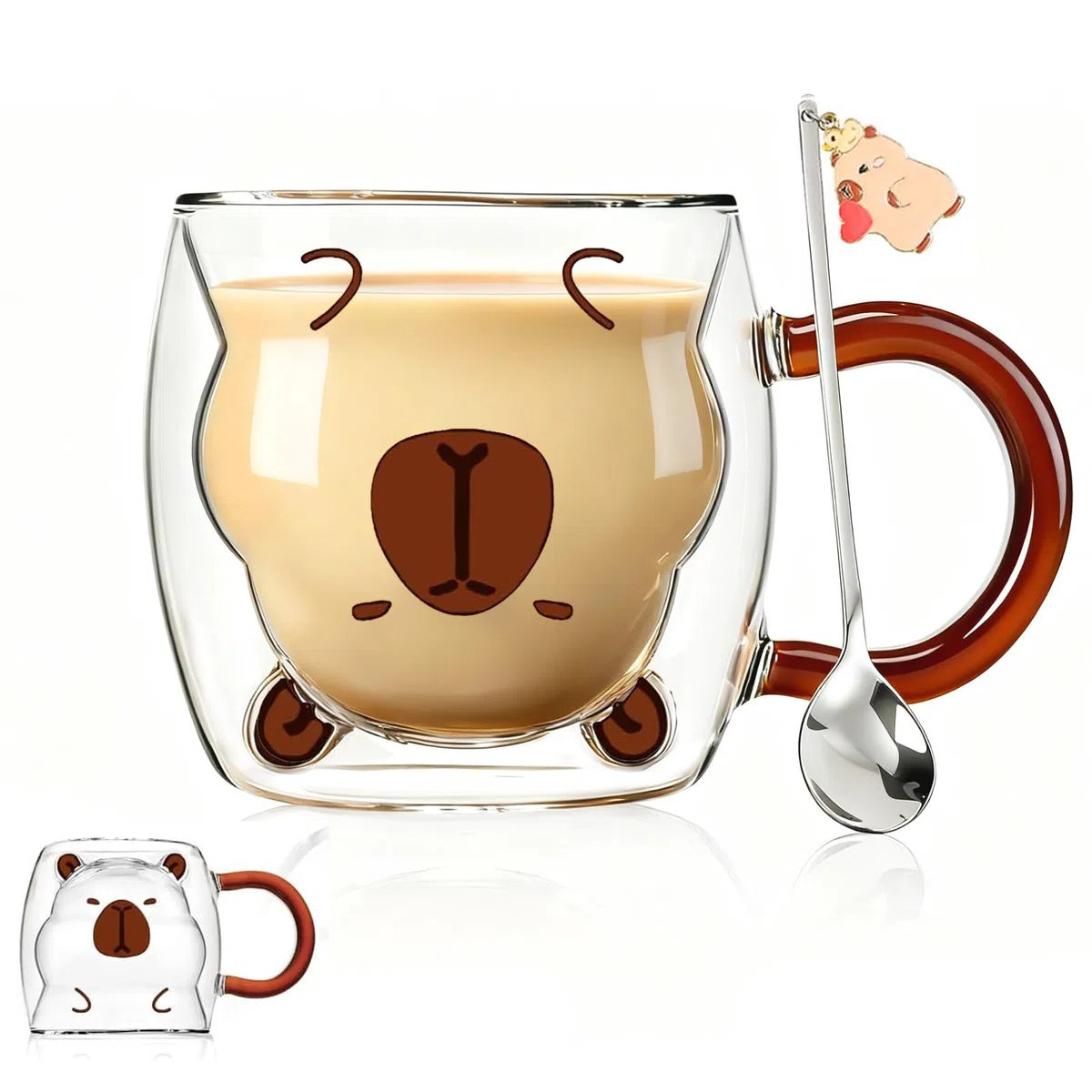 Regali per donne, oggetti dolci Capybara, bicchieri da caffè a doppia parete, tazze Kawaii per cappuccino, tè, espresso, latte macchiato, bicchieri, regali di Natale, regalo di compleanno, regali