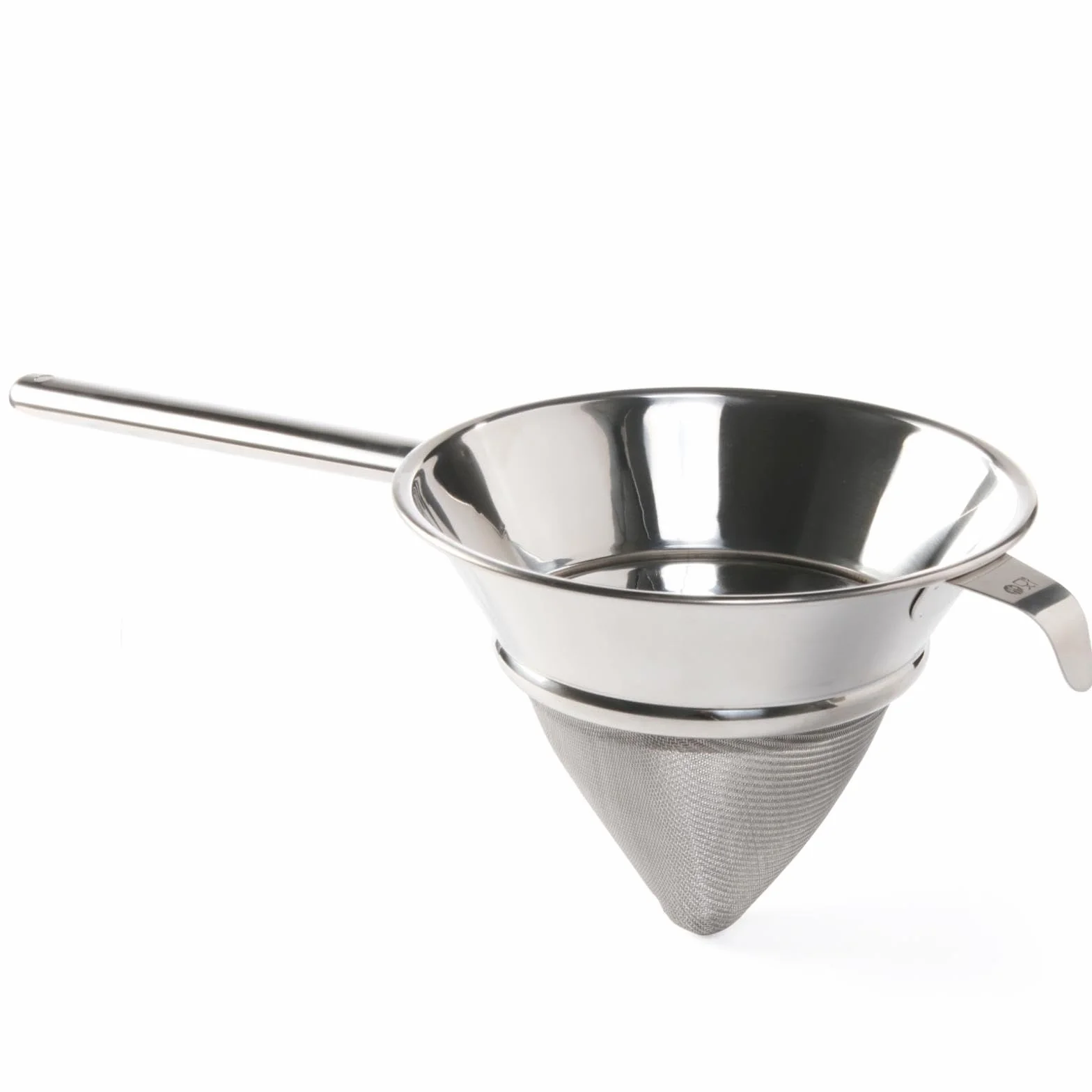 HENDI Colino conico a maglia fine, ⌀205x(H)170mm, lunghezza manico 230mm, acciaio inox