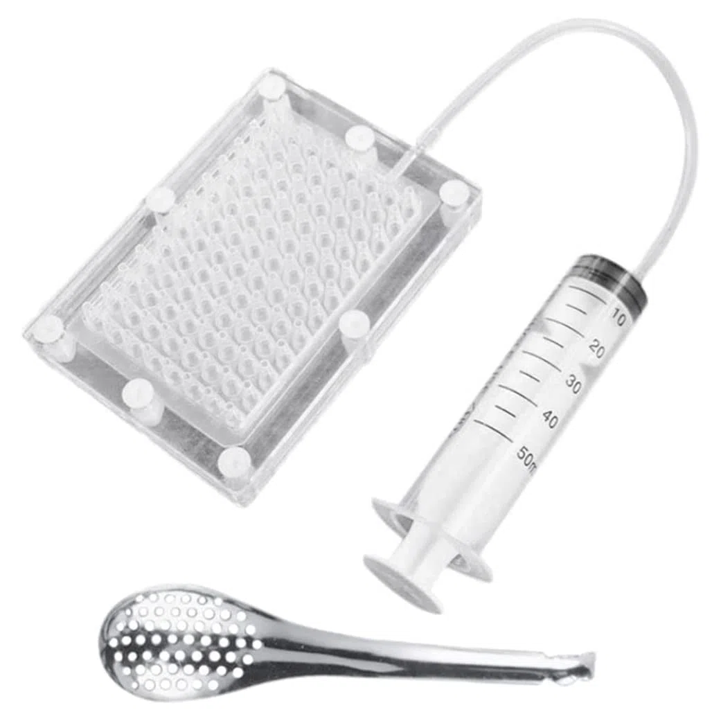 Professionale Molecolare Gastronomia Caviale Maker Gourmet Dispenser Caviale Filtro Sferificazione Contagocce con Tubo & Cucchiaio Strumenti Accessori per la Casa