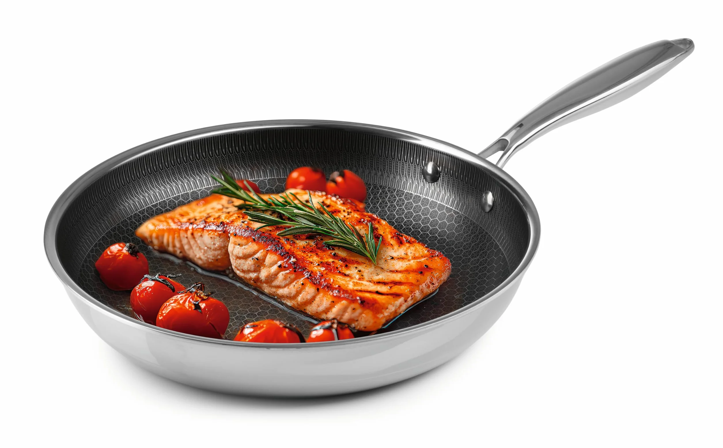 Kochwerk Rachs, padella con struttura a nido d'ape, diametro 24, padella in acciaio inox con rivestimento antiaderente e bordo alto, adatta per tutti i piani cottura, antigraffio e resistente al forno