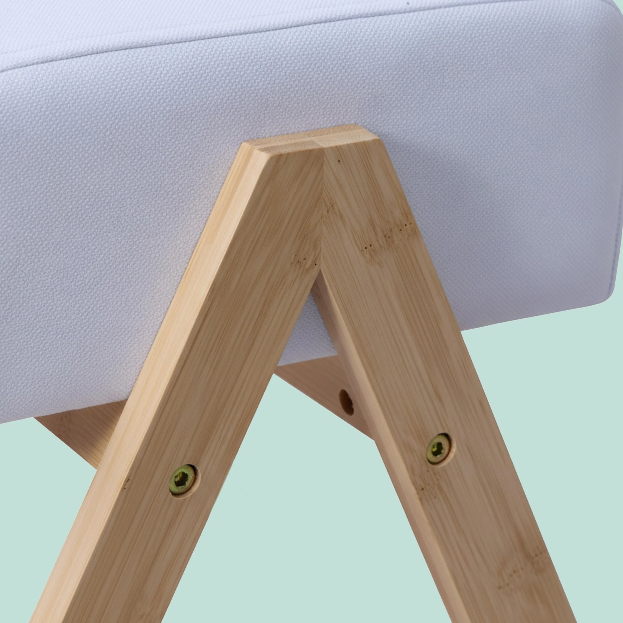 Relaxdays Poggiapiedi Imbottito in bambù, 40x28x30cm, Ingresso e Soggiorno, Crema/Naturale