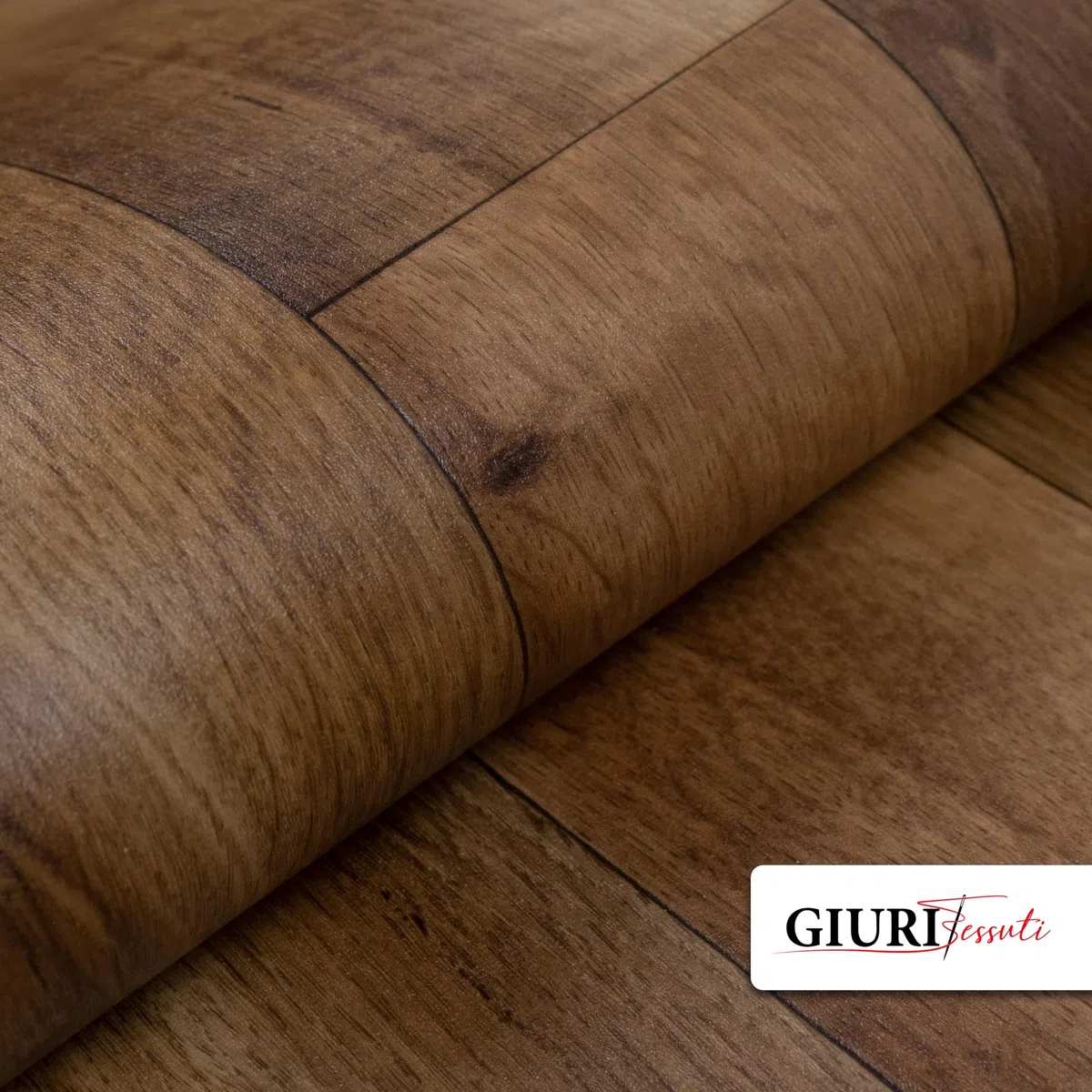 Giuri Tessuti Tappeto Runner in vinile - Passatoia Antiscivolo per Cucina Bagno - Largo 50 cm - Effetto Legno Parquet - Antimacchia (140 Cm, MANDORLA)