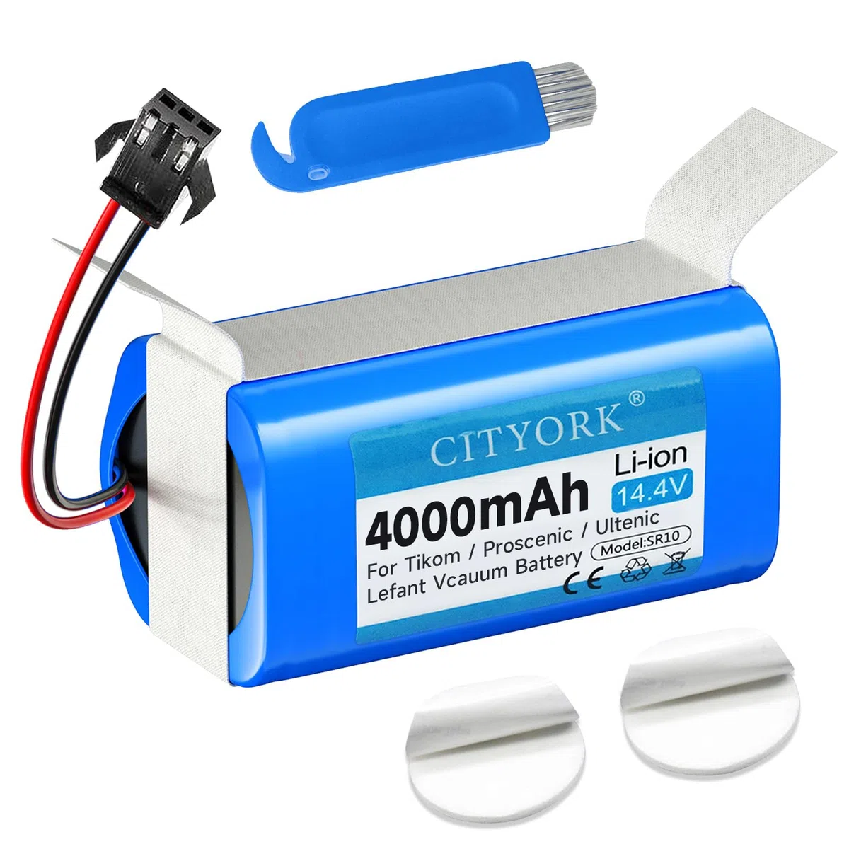 CITYORK 4000mAh Batteria per Proscenic 850T 850P, per Honiture G20, per Lubluelu SL61/SL60D, per Ultenic D5/D5s Pro, per Venga 3000 3001, per Lefant T700, per Tikom G8000, per Bagotte BG600 BG750 Max