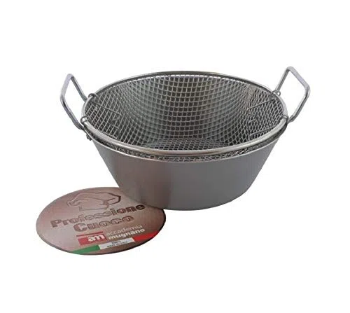 Friggitrice Professionale Cuoco con Cestello 2 manici 28 cm Accademia Mugnano
