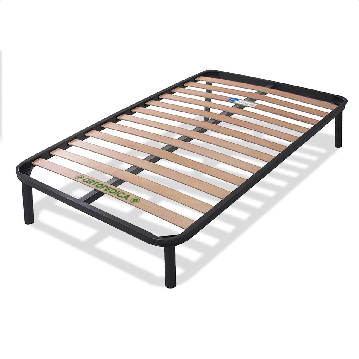 Dormiland - Rete Letto Ortopedica Piazza e Mezza 120x190-13 Doghe in Legno e Struttura in Acciaio - Made in Italy