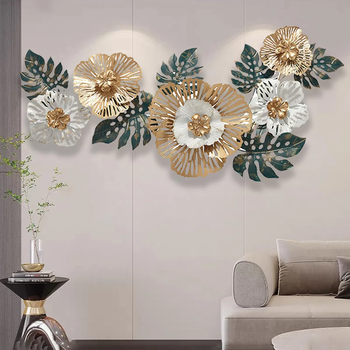 NNYCC Arte murale in metallo Scultura tridimensionale metallo texture metallo lavorate mano valorizzano l'arredamento della tua casa Ampio soggiorno arredamento per casa 138x57 cm,138cm