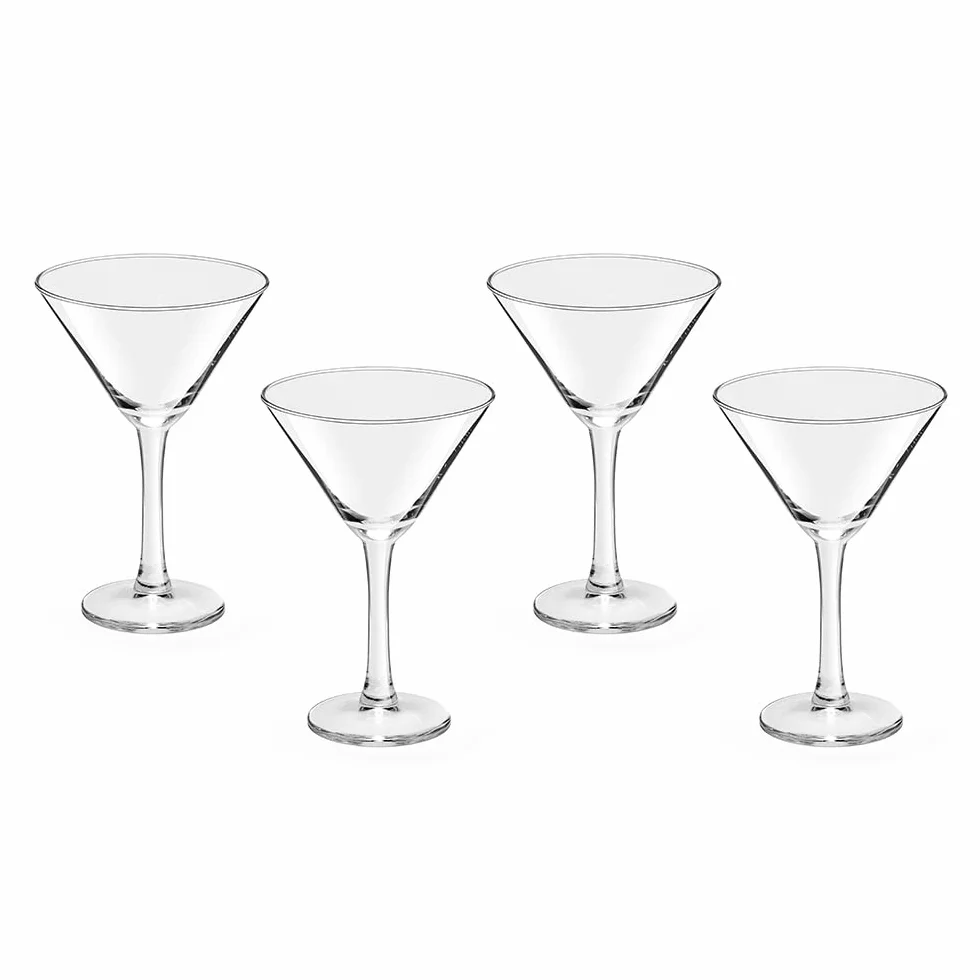Royal Leerdam, Set di 4 Calici Martini in Vetro Trasparente da 25 cl - Eleganti, Resistenti e Lavabili in Lavastoviglie