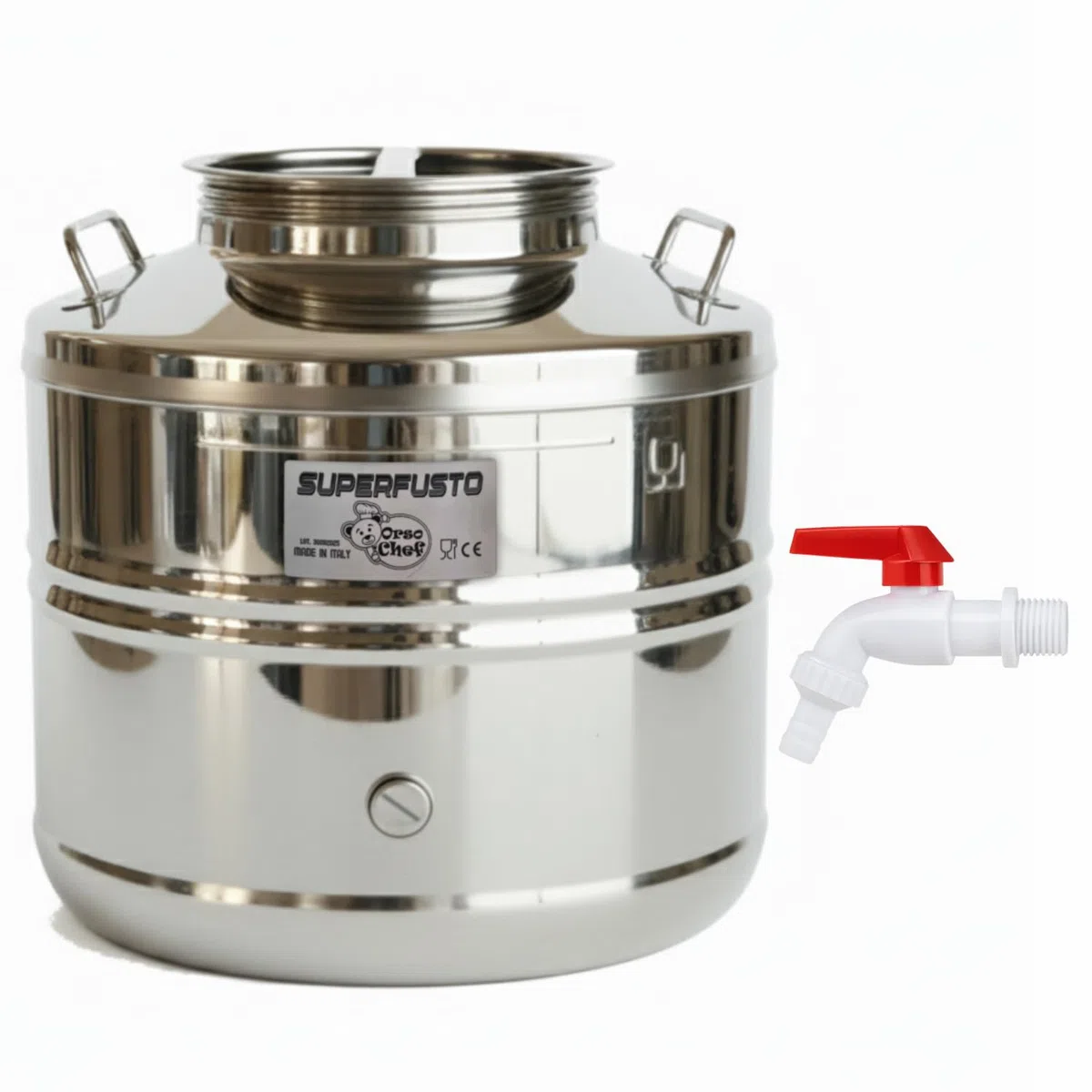 Fusto Inox 15 Litri per Olio e Vino – Extra Strong SALDATO Non Perdite in Acciaio con Rubinetto | Bidone Tanica Barile per Olio d’Oliva, Vino, Liquidi Alimentari