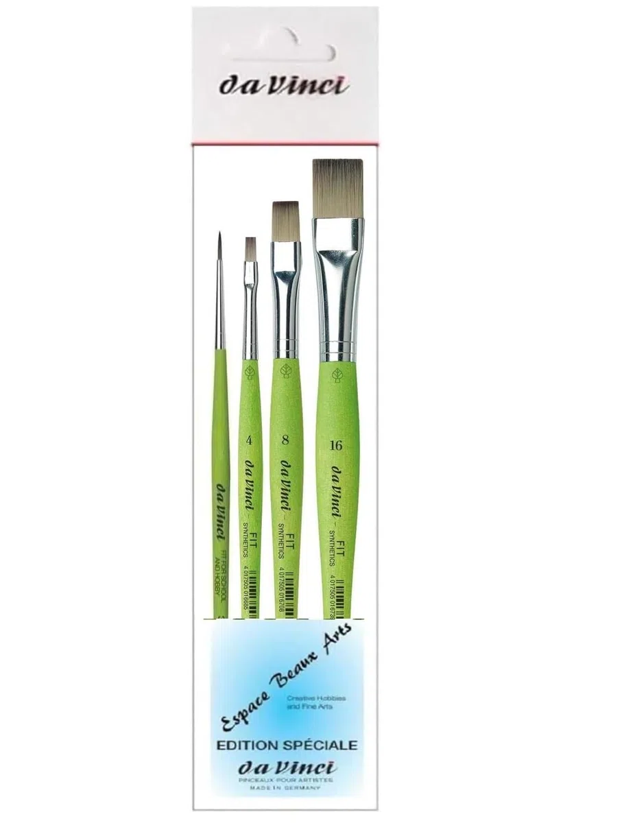 Serie 374 Pennello piatto sintetico 4, 8,16 et Davinci Serie 373 Pennello rotondo sintetico
