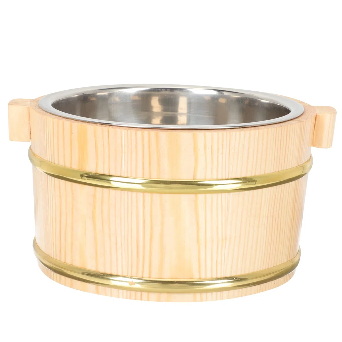 Contenitore per Alimenti in Legno Multiuso per Cucina Grande Capacità, Secchio Compatto per Riso e Sushi, Realizzato in Legno e Acciaio Inossidabile, per Uso Domestico