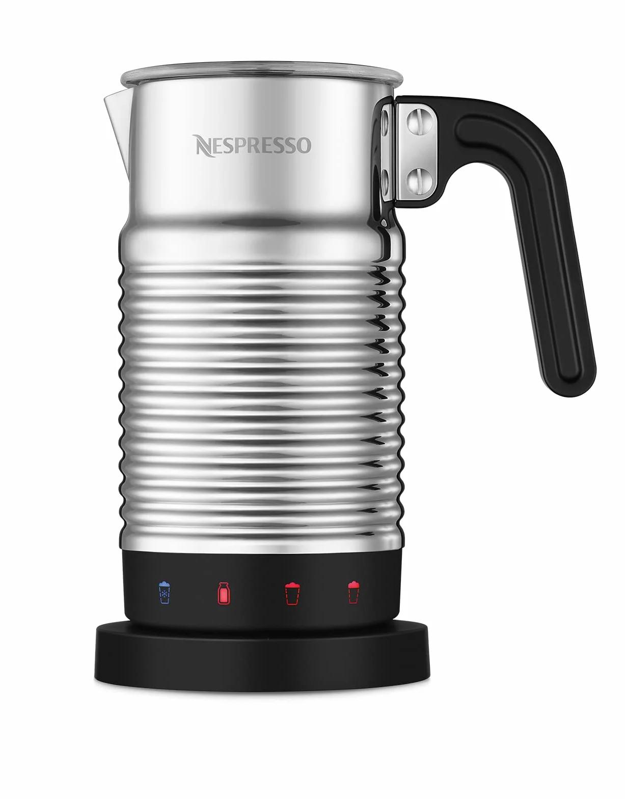NESPRESSO Aeroccino 4, Montalatte elettrico per cappuccino, 4 funzioni: schiuma calda leggera o densa, schiuma fredda e latte caldo, colore Nero
