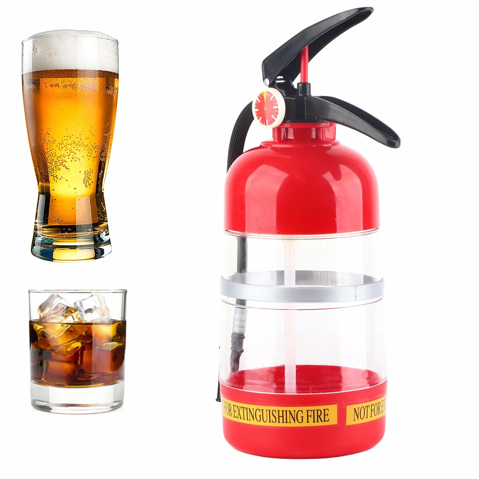Dispenser di Liquori, Erogatore di Vino Per Bevande Alcoliche, Versatore di Vino Per Birra E Whisky con Forma di Estintore da 2 Litri Per Uso Domestico in Cucina