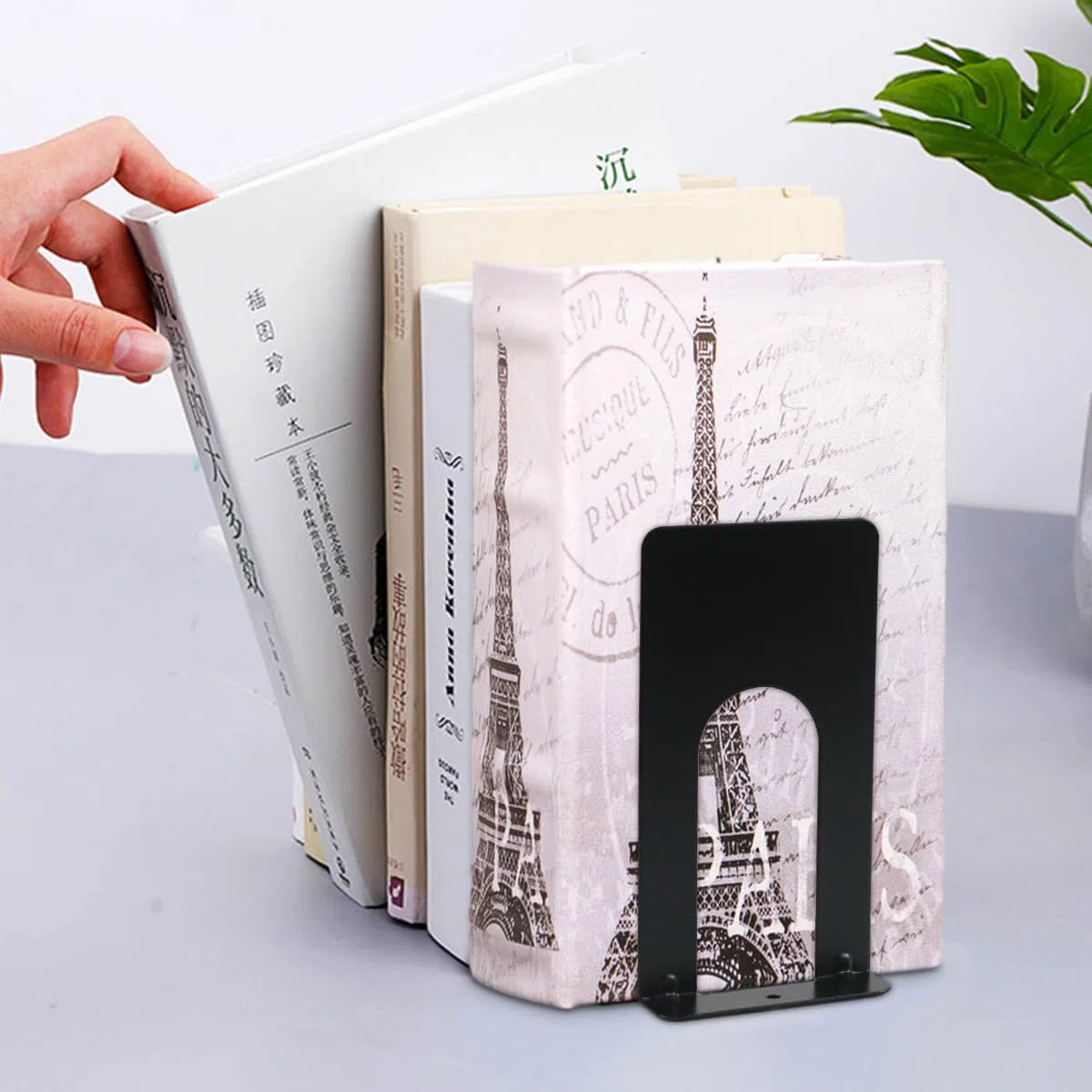7 Paia Fermalibri, Fermalibri per Mensola Reggilibri in Metallo Utilizzato in Case Scuole Biblioteche Ufficio Studenti Regalo Nero Reggilibri 70 x 100 x 130 mm