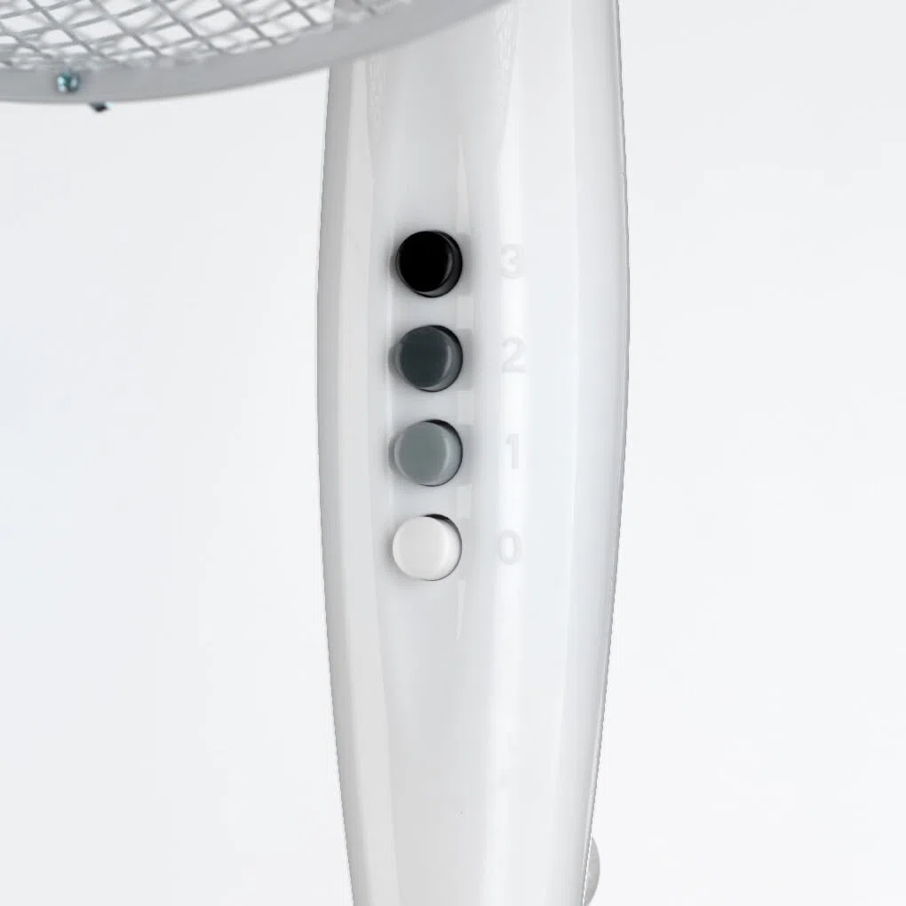 Ariete 845 Freshair Ventilatore a Piantana, 3 velocità, Elica a 3 Pale, Funzione Oscillazione e Inclinazione, 45 W, Plastica, Bianco