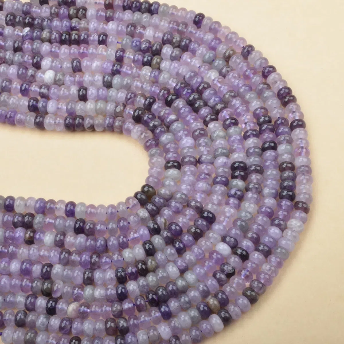 ICAI - Perline sfuse naturali a rondella, 5 x 8 mm, per la creazione di gioielli fai da te, 1 filo, 38,1 cm (ametista)