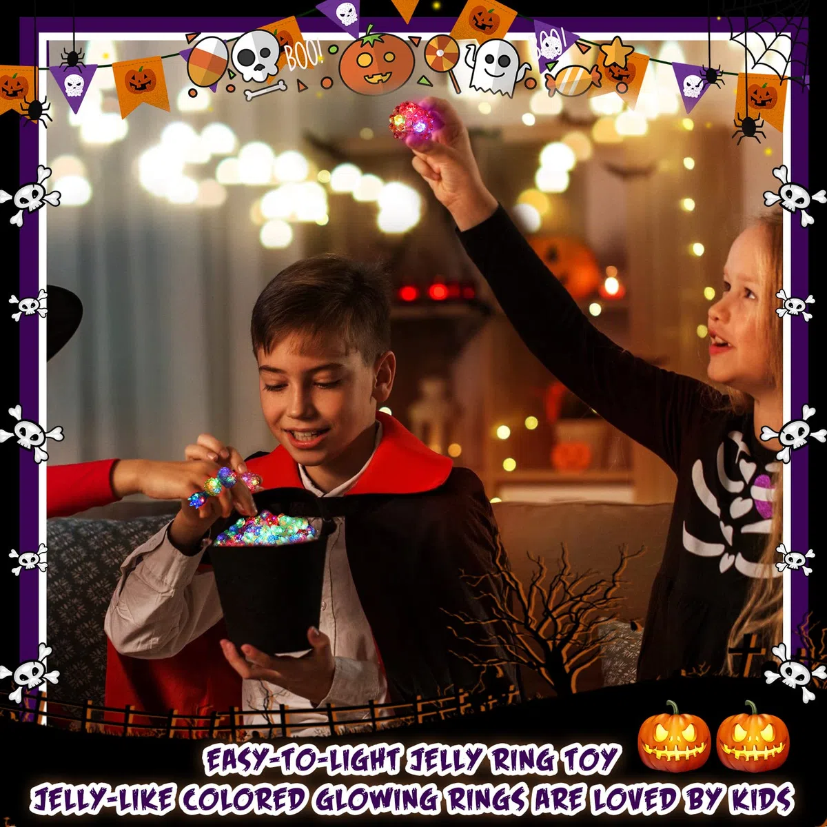 Leyndo Anelli luminosi a LED, anelli in gomma gommata, anello luminoso a LED che si illumina al buio per feste, luci per bambini, compleanno, Natale, feste, concerti, spettacoli