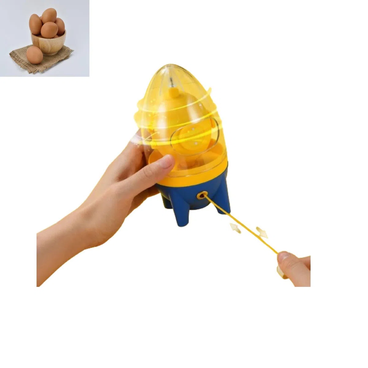 Sbattiuova Manuale, Scrambler per Uova Scrambler in Silicone Frusta Albume D'uovo E Tuorlo Frullatore per Uova Scrambler per Fare Uova d'oro Sode(Giallo)