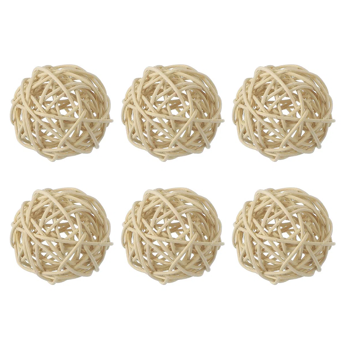 QUARKZMAN 6 Pezzi Palline in Vimini Rattan 2 Pollici Palline Decorative in Rattan Riempitivi per Vasi per Matrimoni Centrotavola Ciotole Decorazione per la Casa, Legno
