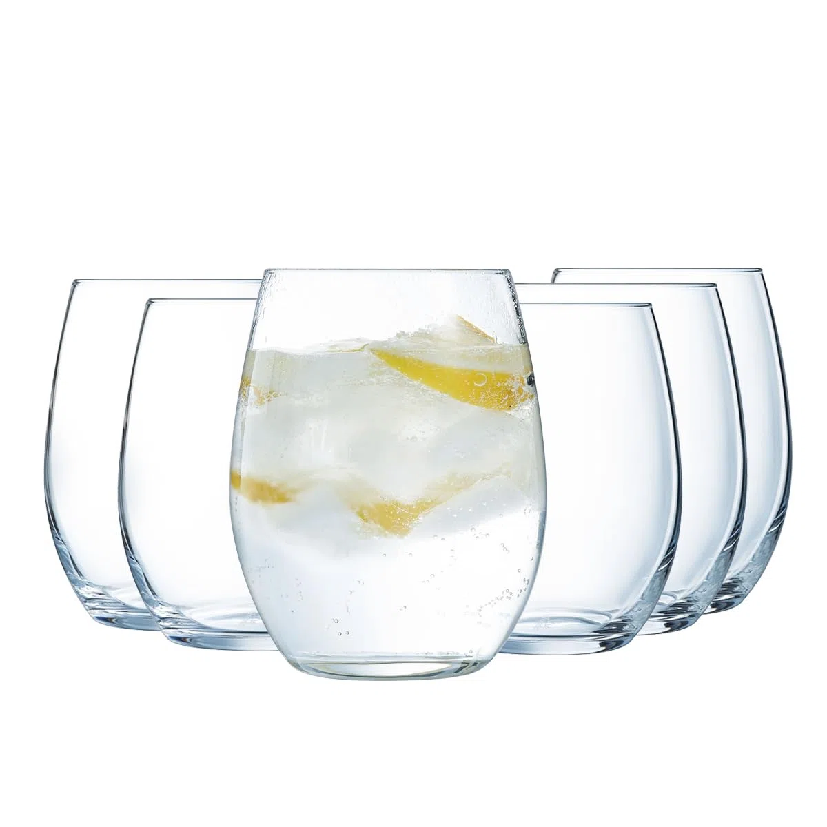 Chef&Sommelier Collection Primary - 6 bicchieri da 35 cL in Cristallino, moderno ed elegante bicchiere ad acqua e soda, resistenza fuori standard, trasparenza assoluta