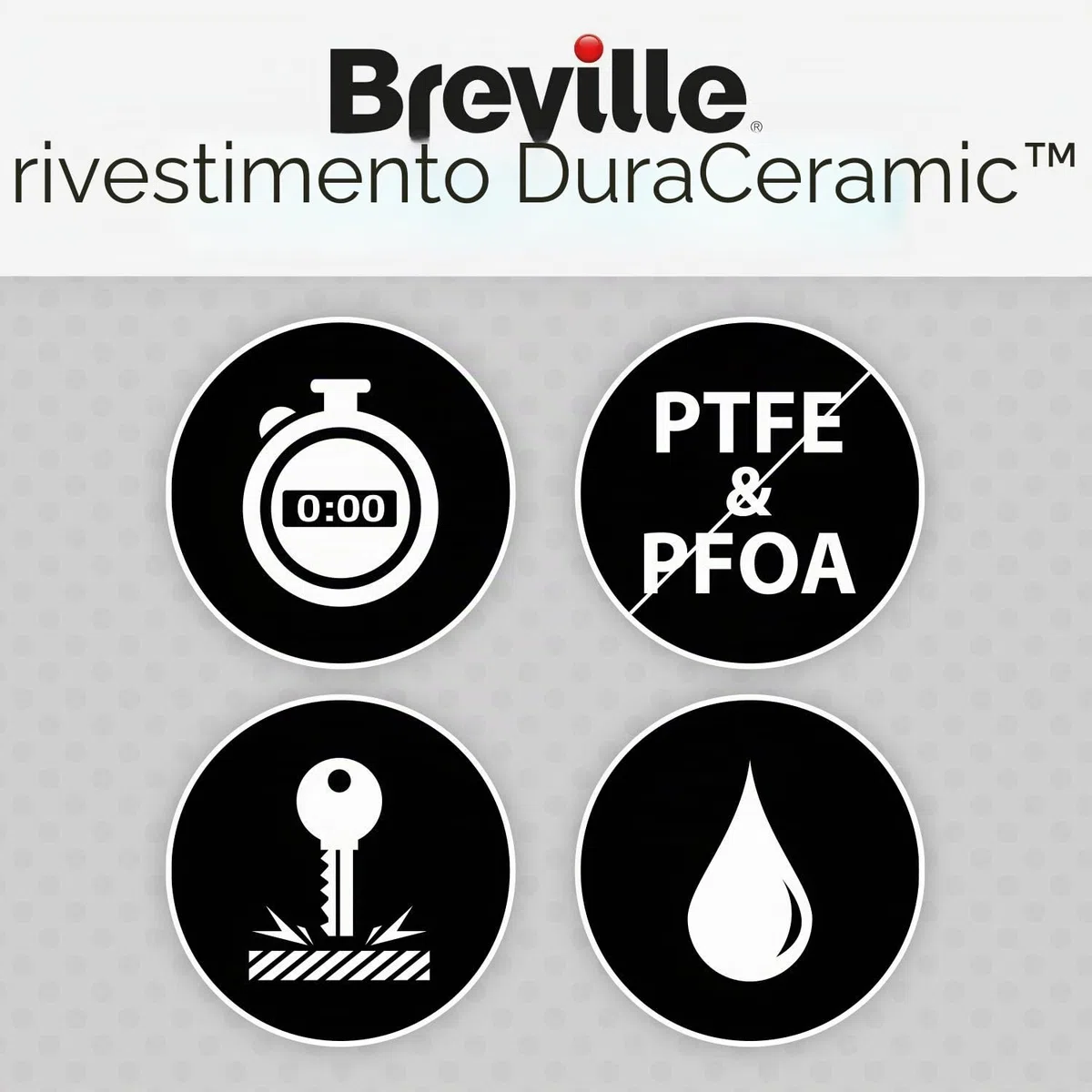 Breville DuraCeramic Piastra per waffle, Piastra per waffle antiaderente e facile da pulire con piastre rimovibili Deep-Fill, Bianca e acciaio inossidabile VST072X