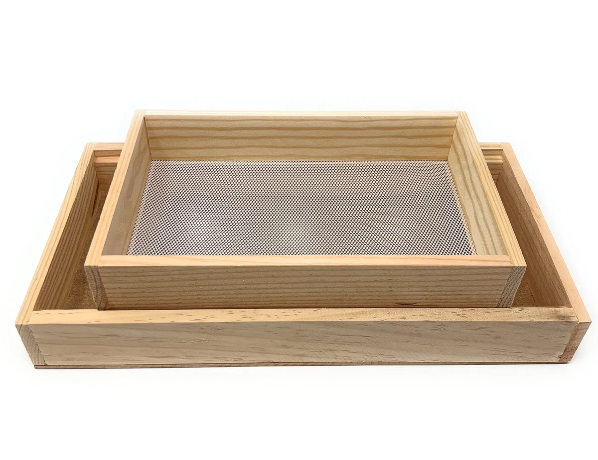 Setaccio con cassetto in Legno - Setaccio per Farina - Setaccio a Maglia Fine - Adatto per Setacciare Farina Cereali Zucchero Polenta