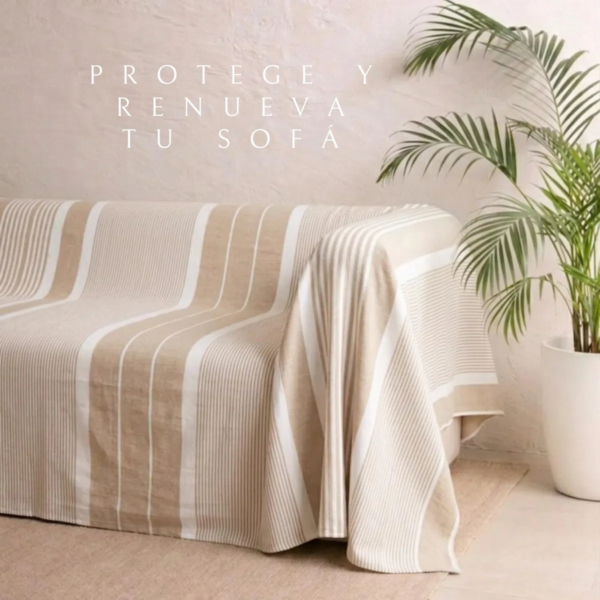 MOMOMUS Copriletto Matrimoniale Estivo e Telo Copridivano 3 Posti - Leggero, Morbido e Fresco - Ideale come Plaid Matrimoniale, Coperta Estiva e Telo Copritutto - Beige, 230 x 260 cm