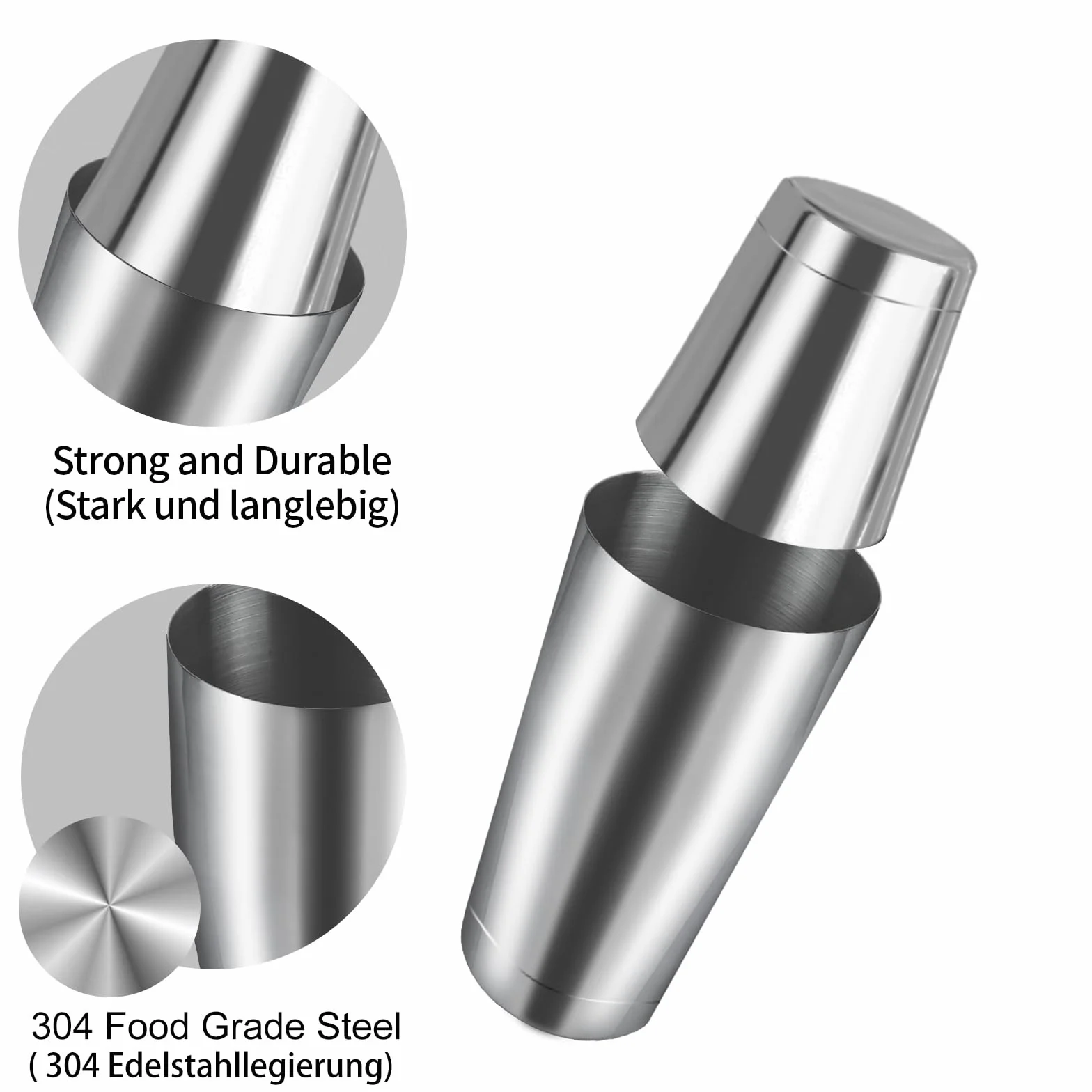 Boston Kit Cocktail,8 Pezzi Kit Barista in 304 Acciaio Inox Kit Professionale Cocktail Shaker Set con 700/600ML Shaker, per la Casa, Bar, Festa, Usato per fare il gin, Campari's aperitivo