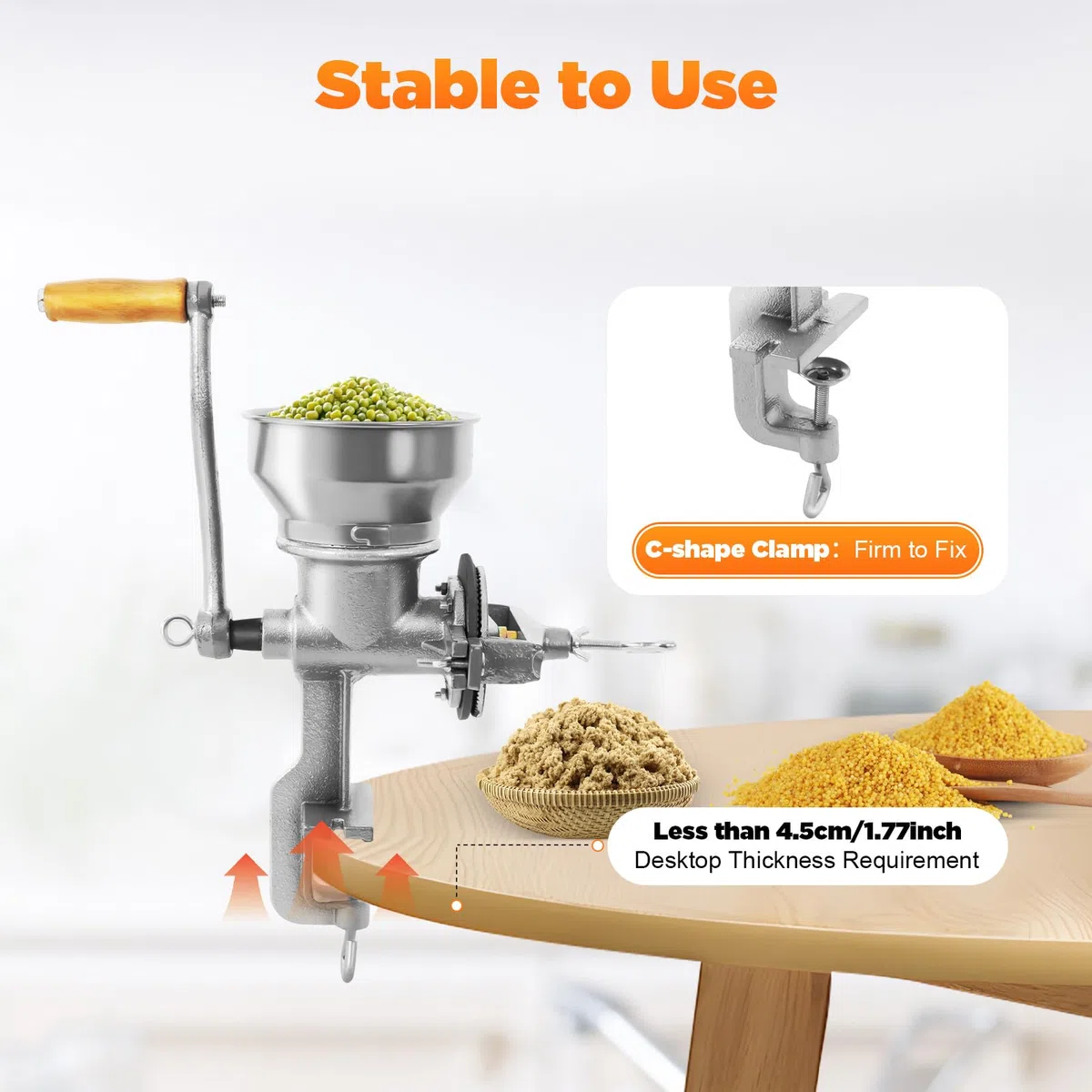 Mulino Manuale per Cereali, Smerigliatrice Manuale in ghisa, per noci, caffè, cereali, semi, spezie