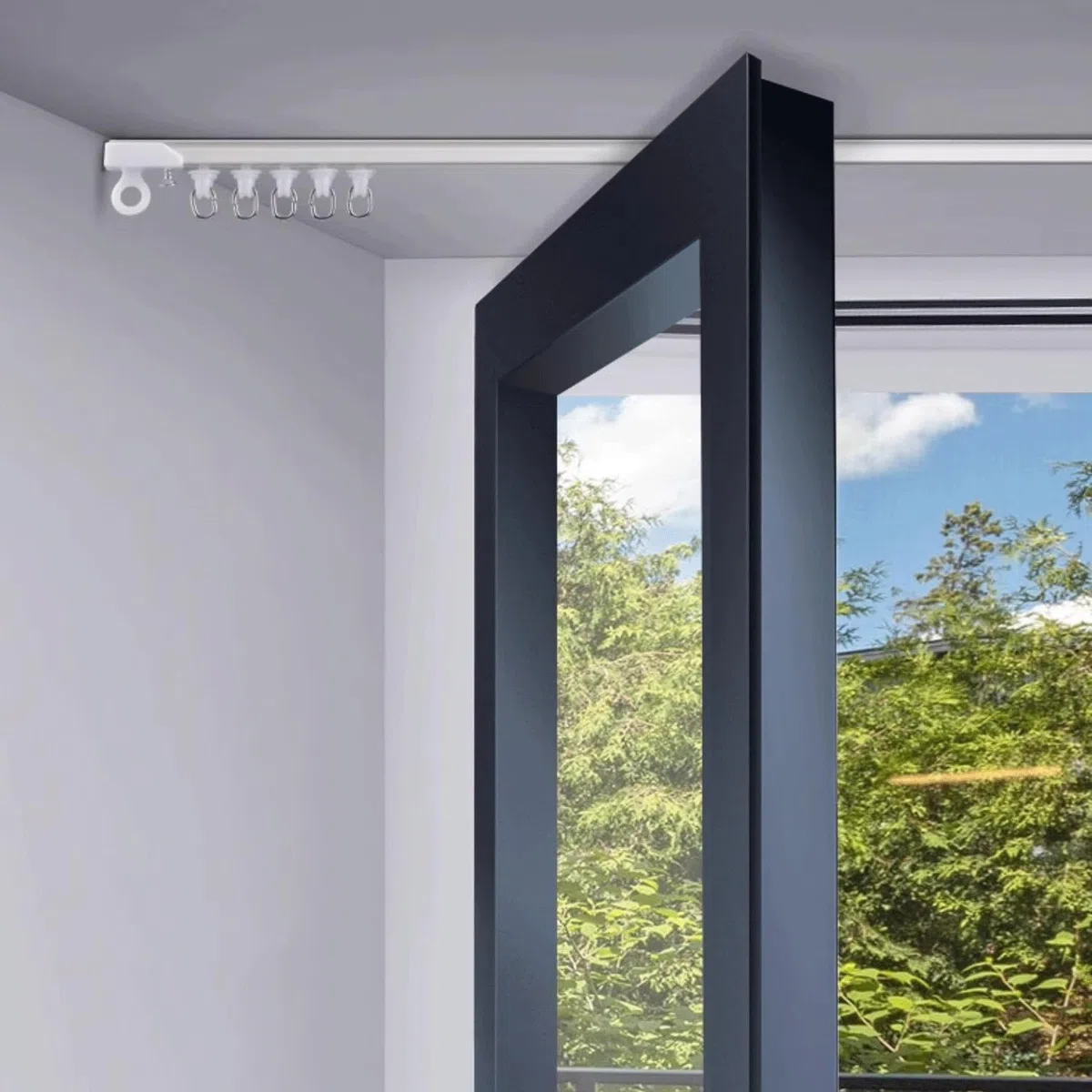 Binario for tende adesivo da 1 a 5 metri Binario for tende facile da installare Binario for Tende A Soffitto In Alluminio for Finestre, Doccia Camper,Balcone,Ufficio.(1.6m(5.2ft))