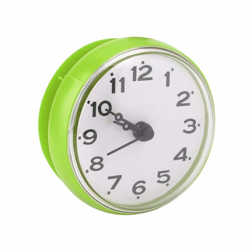 Yosoo Impermeabile orologio con ventosa doccia tondo orologio quadrante digitale per bagno doccia bagno di Arabica banduhr montaggio a parete, verde