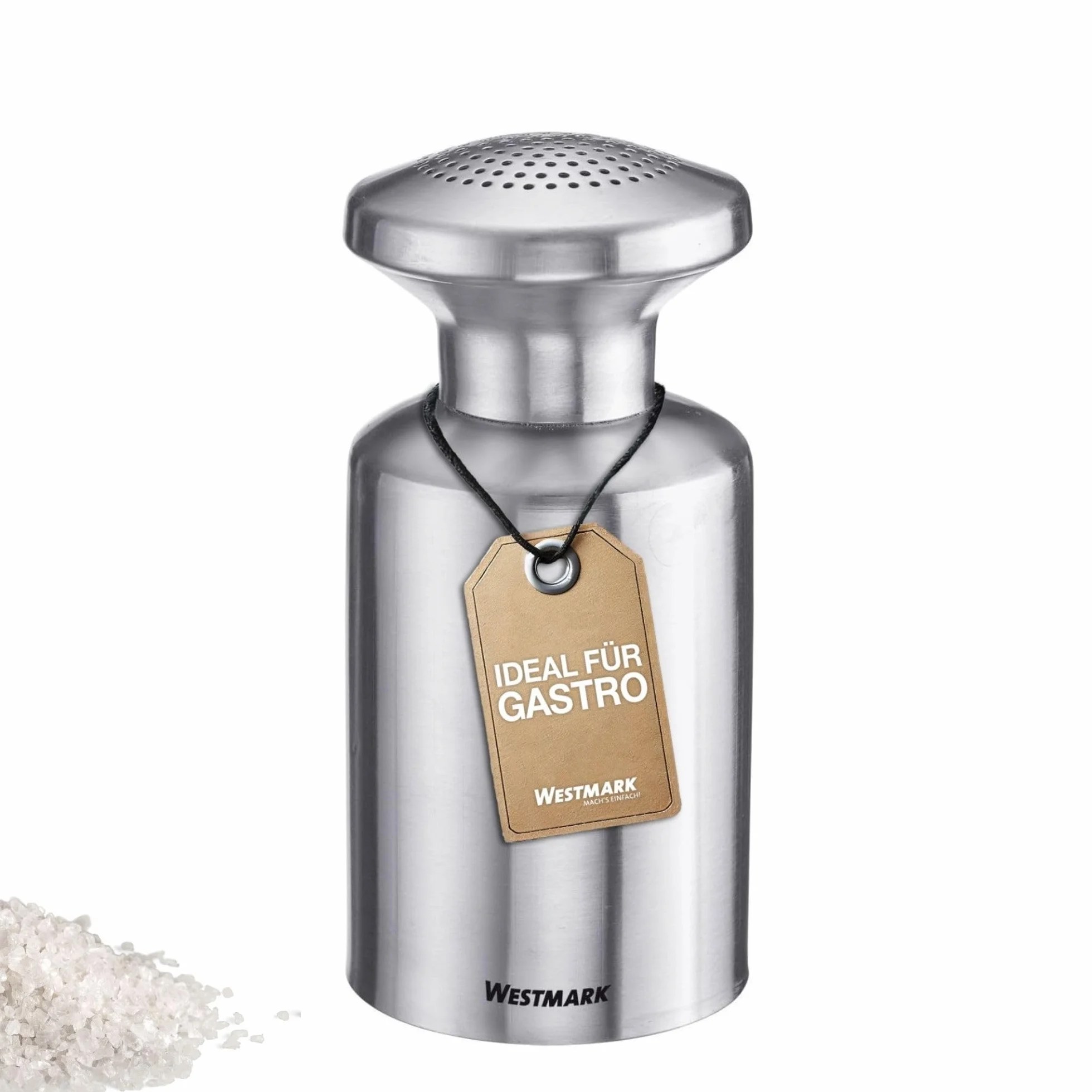 Westmark Alpha gastro saliera – ideale come portaspezie per cucine e catering, sale e zucchero – acciaio inox, 500 ml