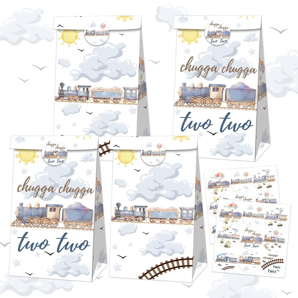 12 pcs tarin party supplies sacchetti di bomboniere per feste in treno caramelle goodies trattare sacchetti per la decorazione della festa chugga chugga two two choo choo im due compleanno