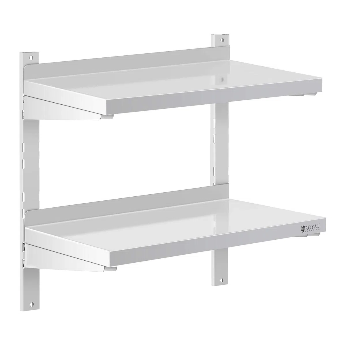 Royal Catering Mensola in Acciaio Inox 2 Ripiani RCWR-600.3 (30 x 60 cm, 40 kg, Acciaio Inox)