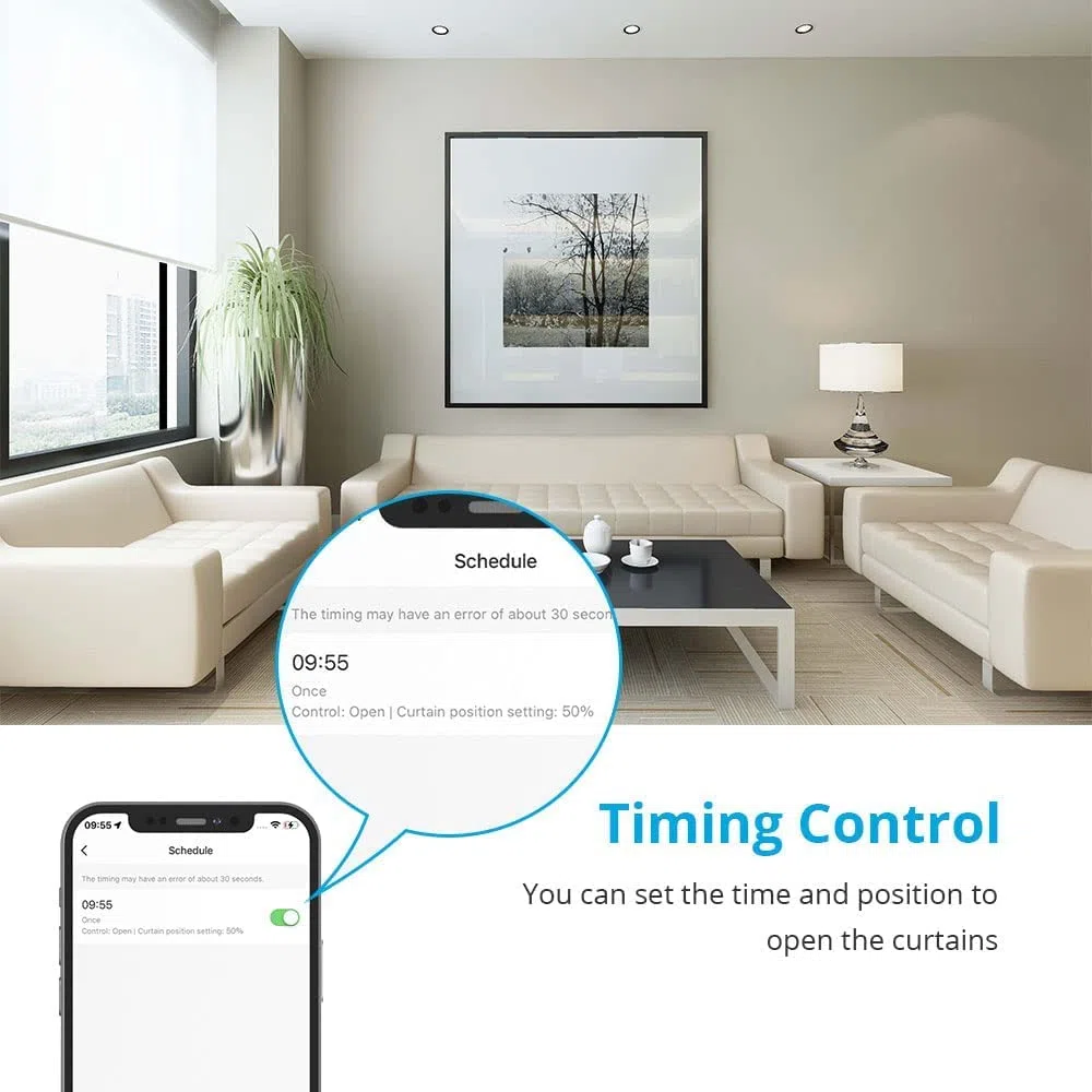 zemismart Kit motore tubolare per tende intelligenti fai da te Wifi, telecomando Echo Voice Tuya APP timer (per tubo da 38 mm, con telecomando a 6 canali)