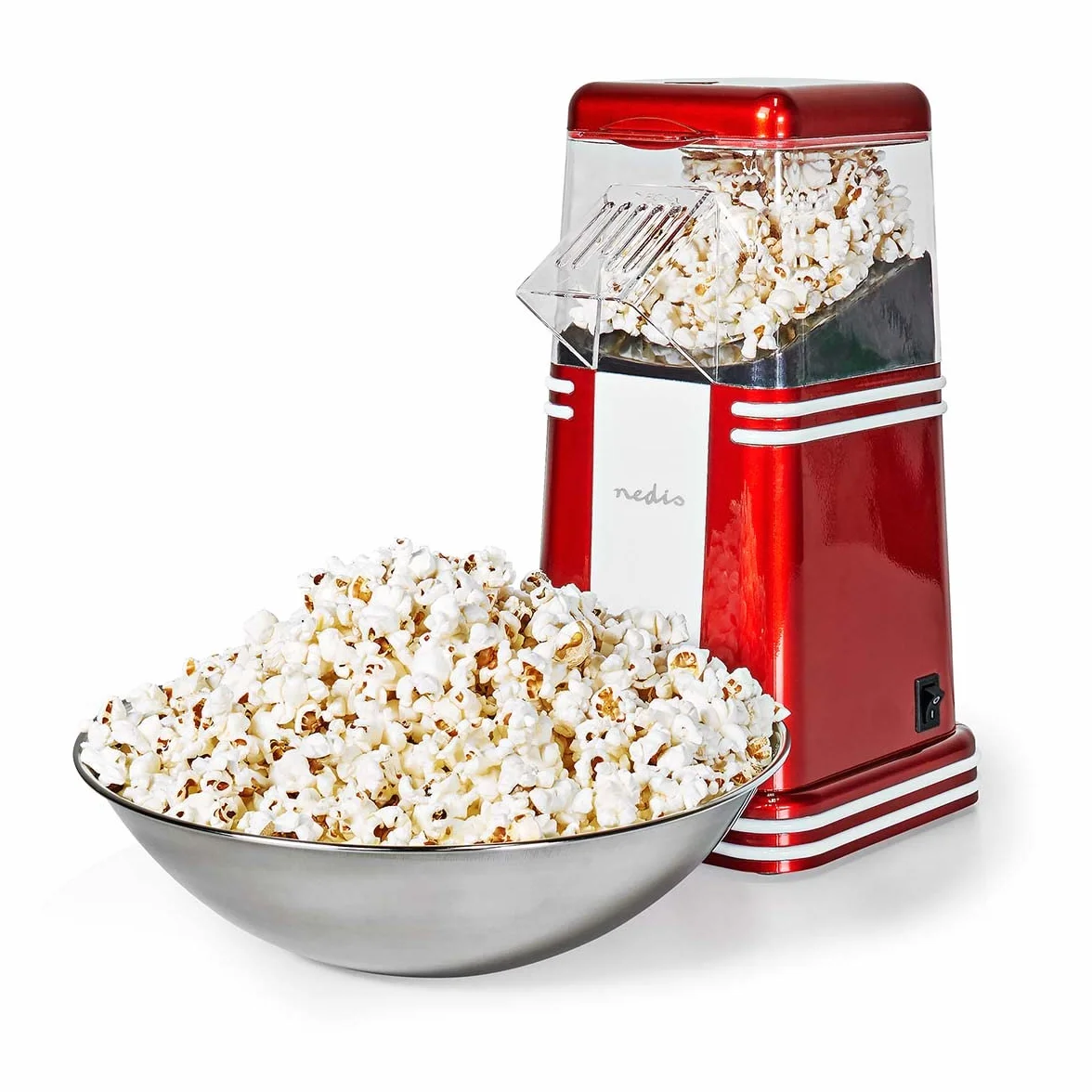 Macchina Popcorn - 1200 W - 2-4 min - Bianco/Rosso