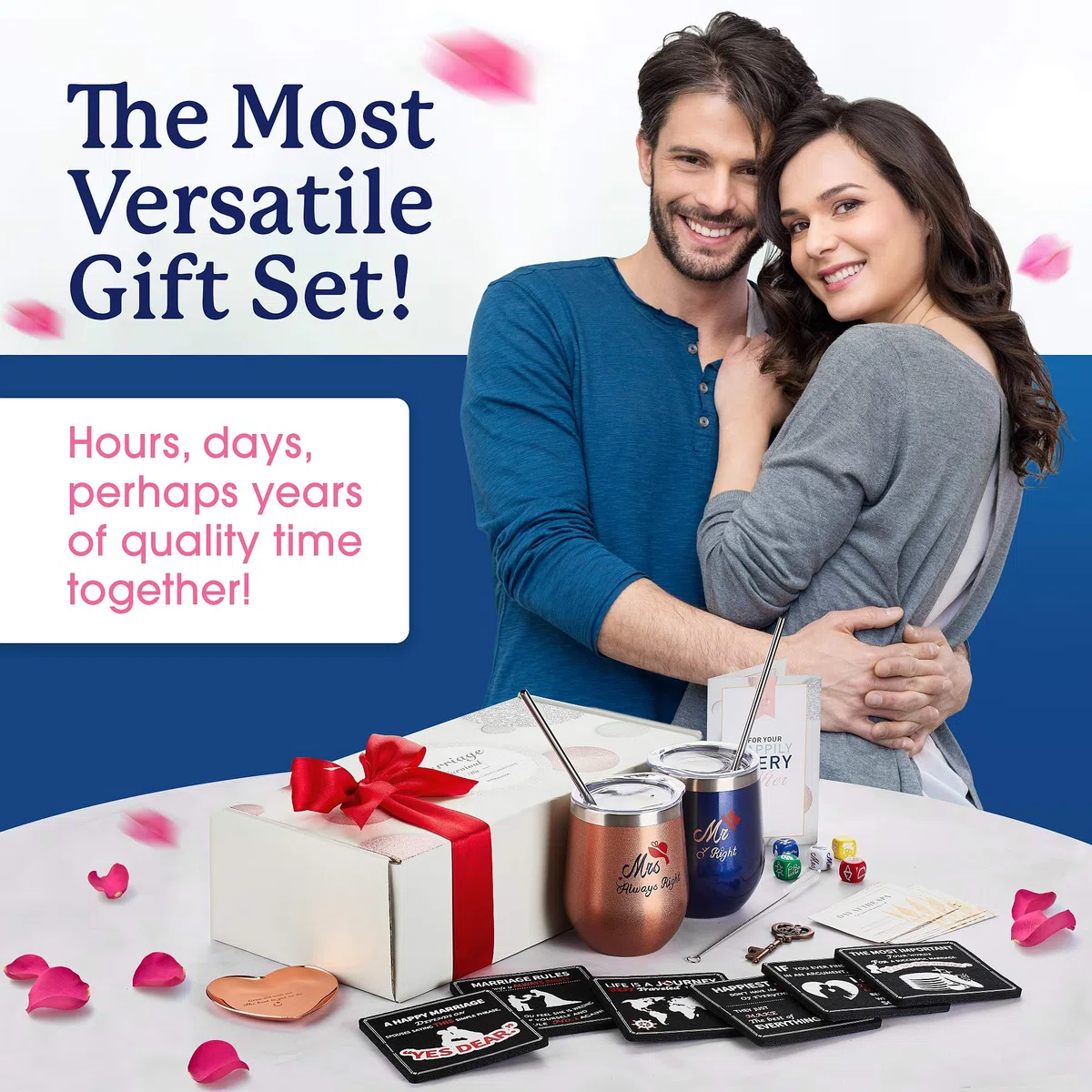 Fantastico regalo per la futura sposa | Regali di fidanzamento unici | Il kit di sopravvivenza del matrimonio | Miglior regalo di nozze per coppia, lei, piatto anello, sottobicchieri, apribottiglie