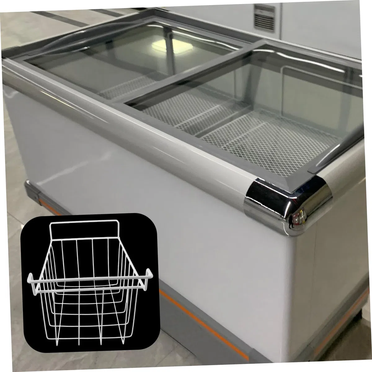 Ciieeo Cestello per Congelatore Pozzetto Organizer in Filo Metallico Design Aperto Maniglia per Organizzazioneefficiente del Congelatore Adatto Molteplici Modelli