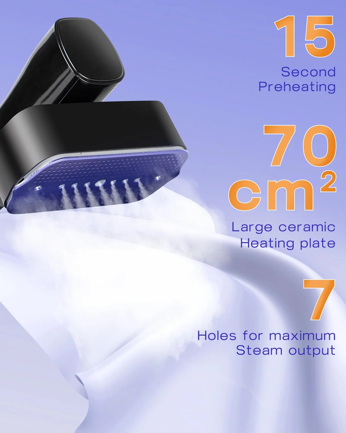 Stiratore Verticale 1200W, Ferro da Stiro da Viaggio 2-in-1 con Riscaldamento Rapido 15s, Mini Ferro da Stiro Verticale da Viaggio da 700 g per Indumenti, Ideale per Viaggi, Ufficio e Casa