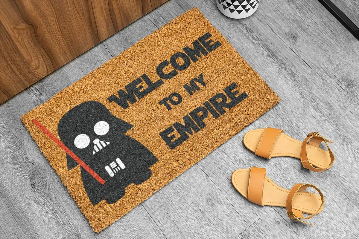 KOKO DOORMATS Zerbino Ingresso casa - Tappeto divertenti in fibra di cocco e base antiscivolo da PVC, da esterno e interno con misure 40x60cm (Welcome to my Empire)